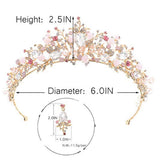 Nicute Bride Wedding Crowns and Tiaras Gold Crystal Bridal Princess Crown with Earrings Opal Headpieces for Women and Girls