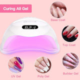Beetles 6 Colors Gel Nail Polish Set Grey and Nude Blue Glitter Fall Winter Gel Nail Kit with UV LED Nail Lamp