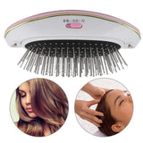 Electric Smoothing Massage Brush Comb, Portable Electric Hair Ionic Brush Hair Straightener Brush Negative Ion Comb Promotion Blood Circulation Relief, Anti-Static and Anti-frizzHair Tools (Pink)