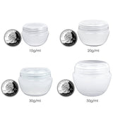Beauticom Frosted Container Jars with Inner Liner and Lid for Scrubs, Oils, Salves, Creams, Lotions, Makeup Cosmetics, Nail Accessories, Beauty Aids - BPA Free (10G (24 Pieces), White)