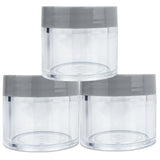 Beauticom 30G/30ML Clear Round Sample Container Jars with Gray Flat Top Lids for Lotion, Cream, Salves, Cosmetic and Makeup Samples - BPA Free (30 Pieces)