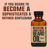 Simply Great Beard Oil - SANDALWOOD Scented Beard Oil - Beard Conditioner 3 Oz Easy Applicator - Natural - Vegan and Cruelty Free Care for Beards - America's Favorite