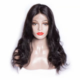 Maxine Hair 130% Density 10A Great Body Wave Human Hair Wig Pre Plucked and Bleached Knots Brazilian Body Wave Lace Front Wigs for Black Women Natural Color(12inch)