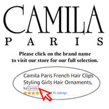 Camila Paris CP2379 French Hair Clips for Women, Medium Brow and Clear, Girls Hair Claw Clips Jaw Fashion Durable and Styling Hair Accessories for Women, Made in France with Cellulose