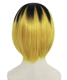 Kozume Kenma Cosplay Wigs for Haikyuu Costume Short Black Blonde Hair Wig Anime Harajuku Lolita Cute Synthetic Wigs for Party AD019M