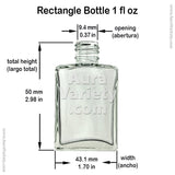 12-PIECE 1 OZ 30 ML RECTANGULAR EMPTY REFILLABLE GLASS BOTTLE WITH FINE MIST GOLD SPRAYER (Perfume Fragrance Cologne Essential Oil Atomizer)