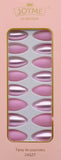 Fake Nails Press on 24Pcs JOYME Glam Nail Artificial Full Cover Square Nail Tips, Glue Stick False Nails 24Pcs 1 Pack (XK325-3)