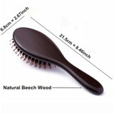 Hair Brush Aguder Boar Bristle Hair Brush for Men and Women, Natural Wooden handle for Styling, Straightening, Detangling Long, Thick, Thin, Curly, Wavy, Dry, Damaged Hair