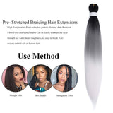 Pre Stretched Braiding Hair 24 Inch 8 Packs/Lot Professional Itch Free Hot Water Setting Synthetic Fiber Crochet Braids Hair Yaki Texture Hair Extensions