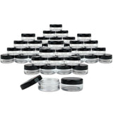 Beauticom 5G/5ML Round Clear Jars with Black Lids for Acrylic Powder, Rhinestones, Charms and Other Nail Accessories - BPA Free (Quantity: 500pcs)