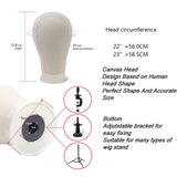 Wig Canvas Block Head Mannequin Canva Head for Wigs Making Head Wig Display Styling Head with Stand Canvas Mannique Head Block Wig Making Canvas Block Head with Mount Hole for Wigs and Mesh Cap