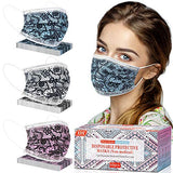 60 Pack Disposable Face Masks, Face Mask for Women with Lace Pattern Breathable