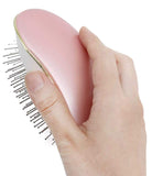 Portable Electric Ionic Hair Brush Comb Vibration massage hairbrush Mini Hair Brush Comb pettine Massager small Round comb teeth home and travel (pink)