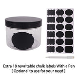 8 Pack 8 OZ Round Clear Plastic Jars With Black Lids, A Spatula, A Pen & Labels - BPA Free PET Container for Cosmetics, Cream, Bathroom, Kitchen, Gifts & Travel Plastic Slime Storage Jars by ZMYBCPACK