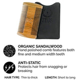 ZEUS Essential Beard Oil Kit - Best Starter Set for Softer Hair and Itch Free Skin (SANDALWOOD)