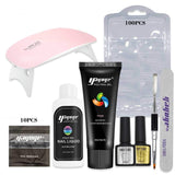 Yayoge Nail Builder Gel Kit with Lamp 60ml Pink Nail Extension Gel with Pink 6W White LED UV Nail Lamp and Manicure Tools for Nail Extension Nail Art DIY Salon and at Home (Pink Pink)