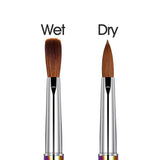 Shine Chance 100% Kolinsky Rainbow Rhinestone decorated in Handle Acrylic Brush Size 2#/4#/6#/8#/#10/#12/#14 Acrylic Brush Kolinsky Sable Nail Brushes (#14)