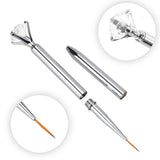 10Pcs Professional Nail Art Brushes Set Salon 3D Acrylic DIY Manicure Drawing Painting Pen Tool Kit - Silver