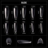KADS Coffin Nails Long Fake Nails Acrylic Nails Coffin Shaped Ballerina Nails Tips 500pcs Full Cover False Nail Artificial Nails with Case for Nail Salons and DIY Nail Art 10 Sizes (HC70)