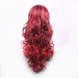 AneShe Anime Cosplay Wigs Red and Black for Women Long Curly Hair Wigs Lolita Style Wigs (Red+Black)