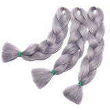 SEGO 24 Inch Jumbo Braiding Hair Jumbo Braid Hair Extensions Long Jumbo Braids for Box Braids Crochet Hair High Temperature Synthetic Fiber Single Color Grey 5 Bundle
