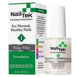 Nail Tek Foundation 1, Ridge Filling Strengthening Base Coat for Strong and Healthy Nails, 0.5 oz, 2-Pack