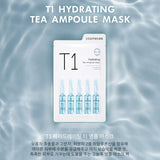 COSMETEA Korean Essence Face Masks - T1 Oolong Tea Hydrating Ampoule Full Facial Masks 10 Pack Treatments, Care Your Skin Anti-Aging, Anti-Wrinkle, Purifying, Deep Moisturizing with Hyaluronic Acid