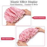 4 Packs Shower Cap Double Layer Elastic Waterproof Luxury Silky Satin Bath Cap with Ruffled Edge for Men & Women Shower