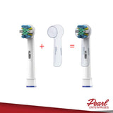 Replacement Brush Heads Compatible with Oral B Floss Action, Oral-B Braun 4 Pack + 4 BONUS Cover Cap. Compatible w/Vitality Floss Action, Oral-B 7000, 9000, Pro 1000, Kids