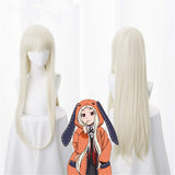 AICWDIVA Anime Long Straight Milky Yellow Cosplay Wig Heat Resistant Synthetic Hair Halloween Christmas Party Women Girls Wig