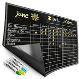Magnetic Chore Chart for Kids - 4 Chalk Markers - Children’s Dry Erase Chalkboard