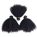 Mongolian Afro Kinkys Curly Human Hair 3 Bundles 4B 4C Afro Kinkys Bulk Human Hair Weave Weft for Black Women Natural Black 8 10 12 Inch