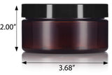 Amber Plastic (BPA Free) Refillable Low Profile Jar - 8 oz (6 Pack) + Spatulas