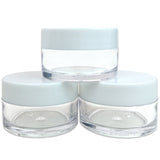 Beauticom 24 Pieces 20G/20ML Round Clear Jars with WHITE Lids for Lotion, Creams, Toners, Lip Balms, Makeup Samples - BPA Free