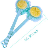 bretoes 2 Pack Shower Brush Sponge Loofah 2 in 1 Body Scrubber Exfoliating Shower Ball (A, Blue)