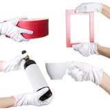 Selizo 12 Pairs White Cotton Gloves for Cosmetic Moisturizing Dry Hands Coin Jewelry Inspection Hand Spa – Large Size