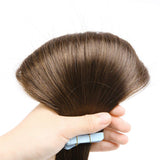 40 Pieces Rooted Tape in Hair Extensions Human Hair Straight Seamless Skin Weft Invisible Double Sided Tape 80g 12''/12inch #6 Light Brown+ 20pcs Free Tapes