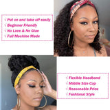Human Hair Headband Wigs for Black Women Deep Wave Headband Wigs 150 Density Glueless Non Lace Front Wig Human Hair Wigs Deep Curly Hair Wig with Headbands No Plucking Wigs (14)