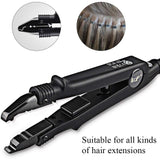 Professional Hair Extension Tool Fusion Hair Connector Heat Iron Wand Melting Tools, with Adjustable Temperature Setting (210℉ - 390℉), Dual Voltage, Black, BLUETOP