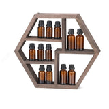 LIANTRAL Essential Oil Storage, Wall Mounted Floating Honeycomb Display Shelves Rack for Essential Oils & Nail Polish, 2 Packs