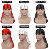 3PCS Silky Durags and 1 Wave Cap Pakcs for Men Waves, Satin Doo Rags for 360 540 720 Waves, Award 1 Afro Hair Pick, Ideal Gifts for Christmas and New year (Style-B)