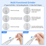 Portable Electric Nail Drill Machine Professional 35000 RPM Manicure Pedicure Polishing Nail File Drill Kit Set with Sanding Bands for Acrylic Gel Nails