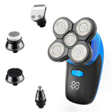Electric Shaver Razor for Men Bald Head Shaver Nose Hair Beard Trimmer 5 in 2 Grooming Kit, Cordless and Waterproof Electric Rotary Shaver LED Display Quick USB Rechargeable