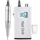 Professional Nail Drill Machine, AZ GOGO 30000RPM Rechanreable Portable Nail Drills for Acrylic Gel Nails - New Upgraded Electric E File With LCD Display