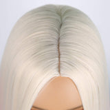 izhenwo Long Straight Blonde Wigs Ombre Light Pink Glueless Synthetic Wig for Women Girls,Heat Resistant Replacement Hair Cosplay Daily Wear Ombre Color (R-pink)
