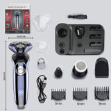 Electric Razor for Men, MANLI 5 in 1 Hair Clipper Rotary Shaver Beard Trimmer, Wet Dry Men Shaver Waterproof USB Fast Charging, Cordless Beard, Nose, Hair Trimmer, Best Gift for Men Dad