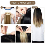 LELINTA 24" Curly Wavy 4 Pieces Set Thick Clip in on Synthetic Hair Extensions Hairpieces for Women Dark Black