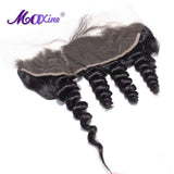 100% Hand Tied Loose Wave Lace Frontal With Baby Hair Lace Closure 13x4 Ear To Ear Brazilian Virgin Hair Free Part Lace Closure Natural Color 12 inch