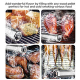 Pellet Smoker Tube, 12'' Stainless Steel BBQ Wood Pellet Tube Smoker for Cold/Hot