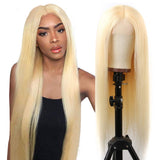 613 Blonde Middle Part Lace Front Wigs Human Hair Wigs Brazilian Straight Human Hair Wigs for Women Pre Plucked With Baby Hair 150% Density